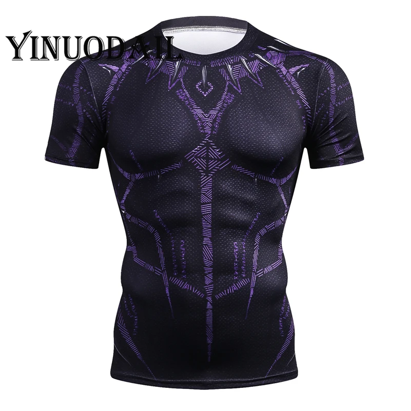 

2019 Fitness Men T Shirt Spider_man 3d Printed T-shirt Homme Black Panther Unisex Casual Short Shirt Superheroes Cosplay tshirt
