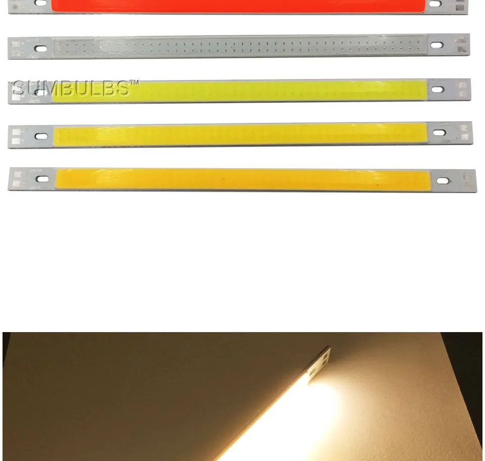 200x10MM 10W LED Light COB Strip Lamp DC 12-14V 1000LM Ultra Bright Red Blue Warm White Pure White 20CM LED Chip (9)