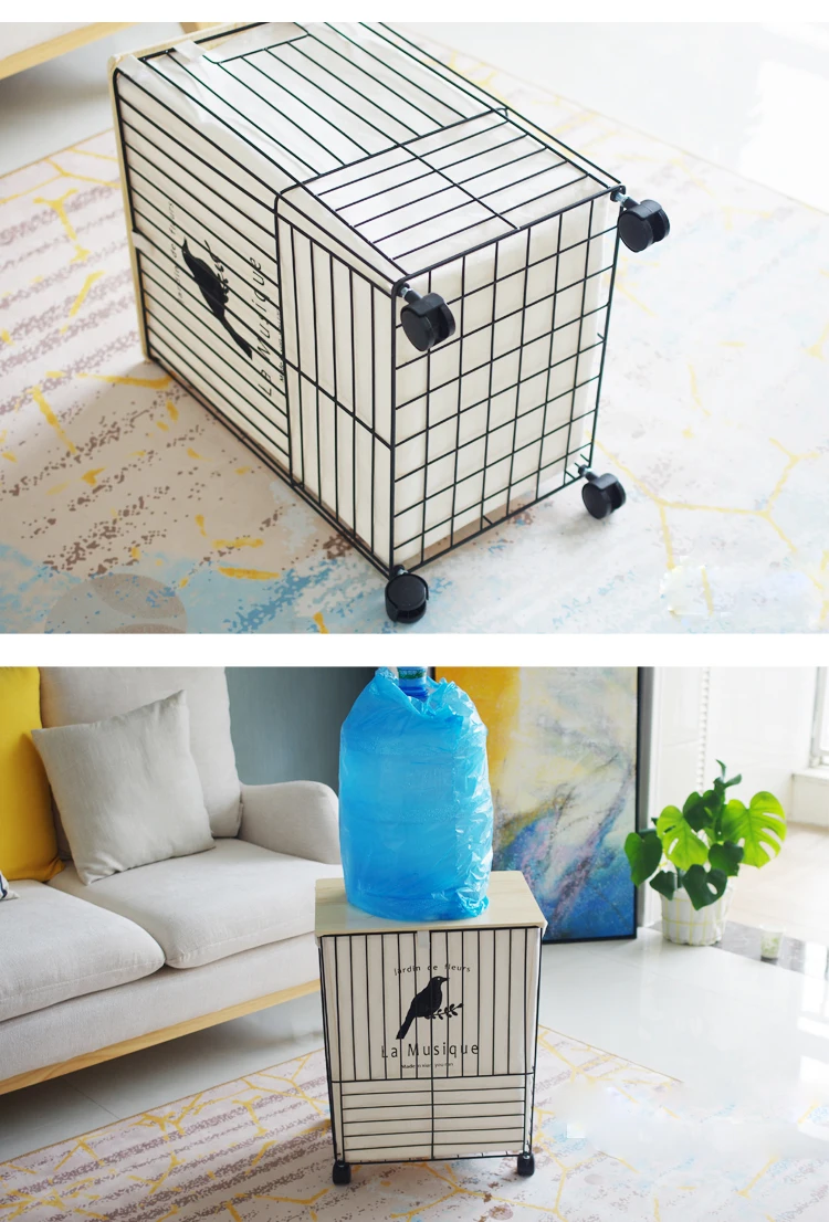 Large Cover Storage Basket Iron Cotton Clothes Toys (11)