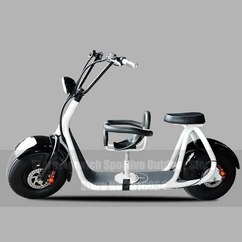 Cheap Adult E-Bike Citycoco Electric Scooter 9Inch big Tire CE 1000W  60V  Two-wheel  Voltage With Child Skateboard Seat  City Bicycle 1