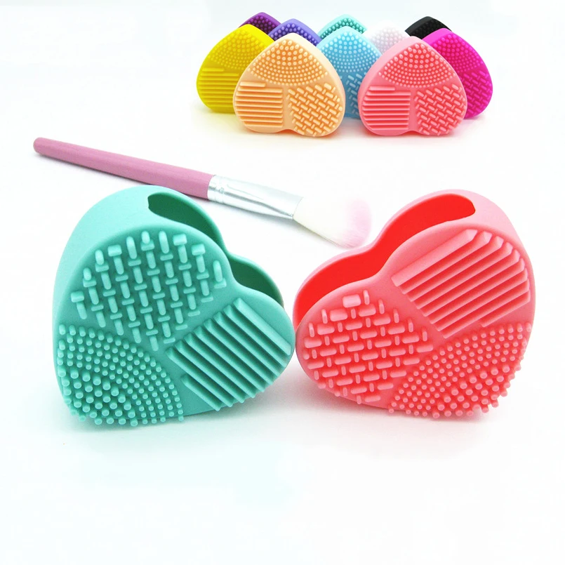 

Heart Shape Silicone Cleaning Washing Egg Glove Scrubber Board Makeup Brush Clean Pad Hand Washing Tools Cosmetic Brush Cleaner