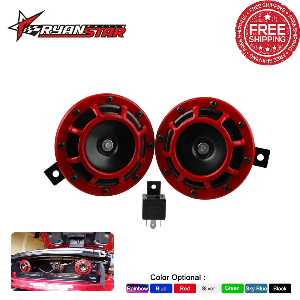 Бесплатная доставка Красный 2 шт. 12 v 110dB супер громкий звуковой сигнал компактный