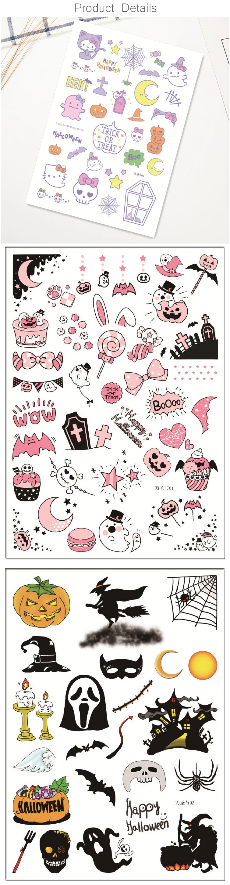 2 pcs/lot Kawaii Halloween Doll Decoration Planner DIY Sticker pasted Notebook Agenda Toy Stickers Scrapbooking Craft Supply