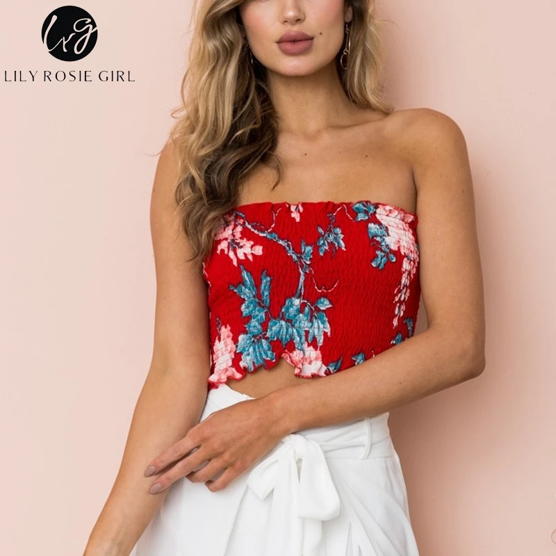 Lily Rosie Girl праздничный пляжный летний укороченный топ с цветочным принтом