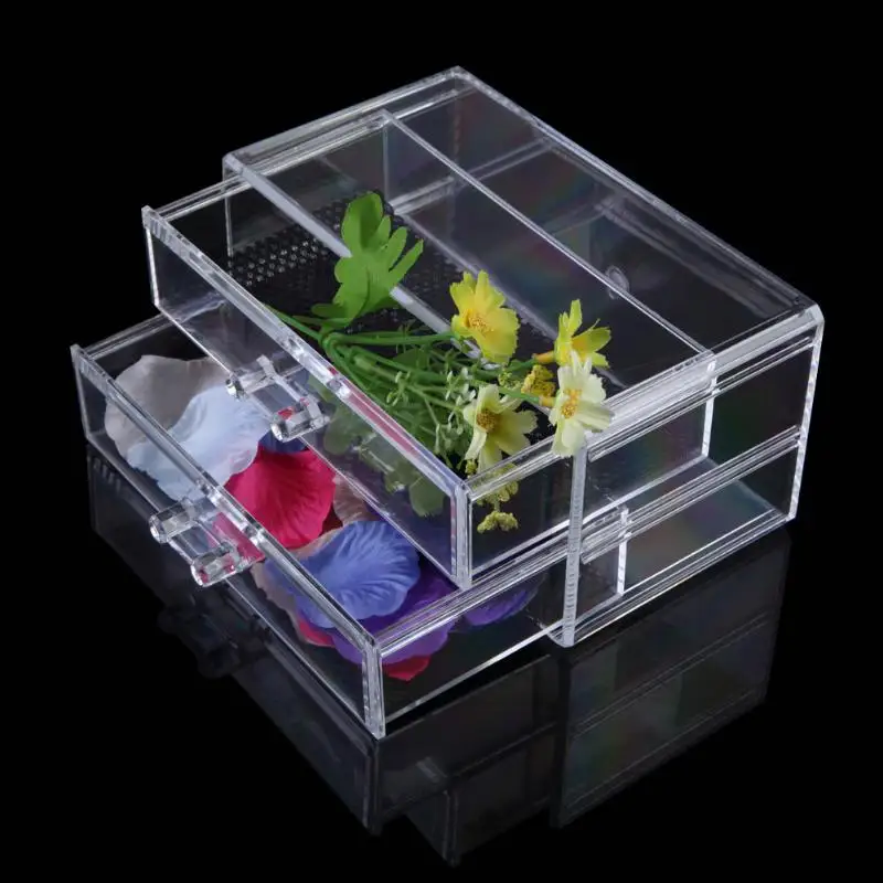  Transparent Acrylic Cosmetic Organizer Makeup Storage Box Drawer Desk Jewelry Organizer Bathroom Ma
