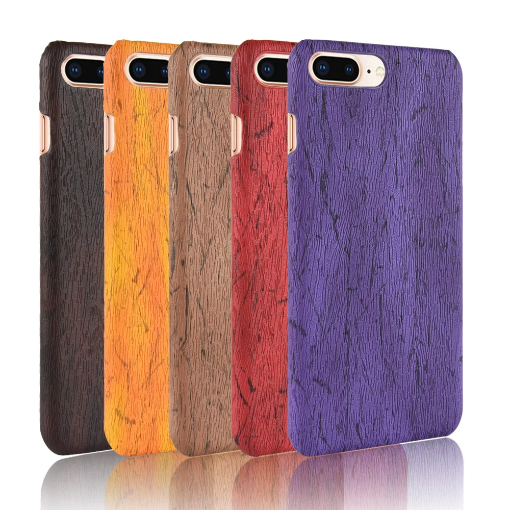 

For iphone 8 8 plus Case Hard PC+PU Leather Retro wood grain Phone Case For iphone 7 7 plus Cover Wood Case for iphone 6 6s plus