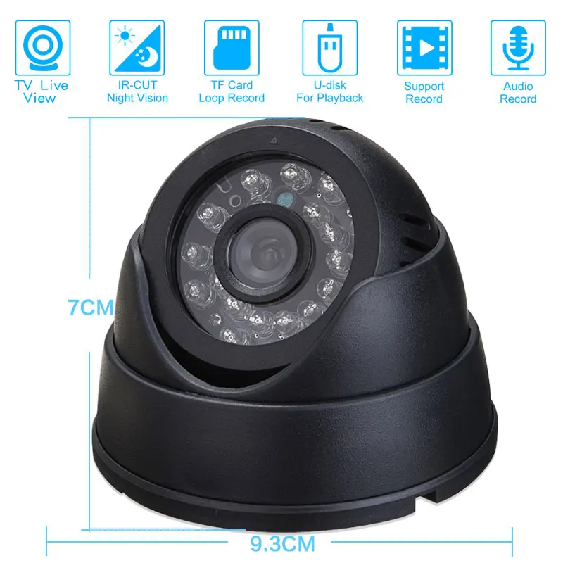 Home Security DVR Dome BNC Camera 4G 32G TF Card Slot Support Loop