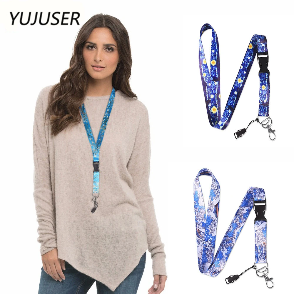 YUJUSER مليء بالنجوم ليلة البحر موجة زهرة المطبوعة الكرتون الحبل حزام للهاتف المحمول مفاتيح ID شارة حامل محرك فلاش usb YUJUSER مليء بالنجوم ليلة البحر موجة زهرة المطبوعة الكرتون الحبل حزام للهاتف المحمول مفاتيح ID شارة حامل محرك فلاش usb