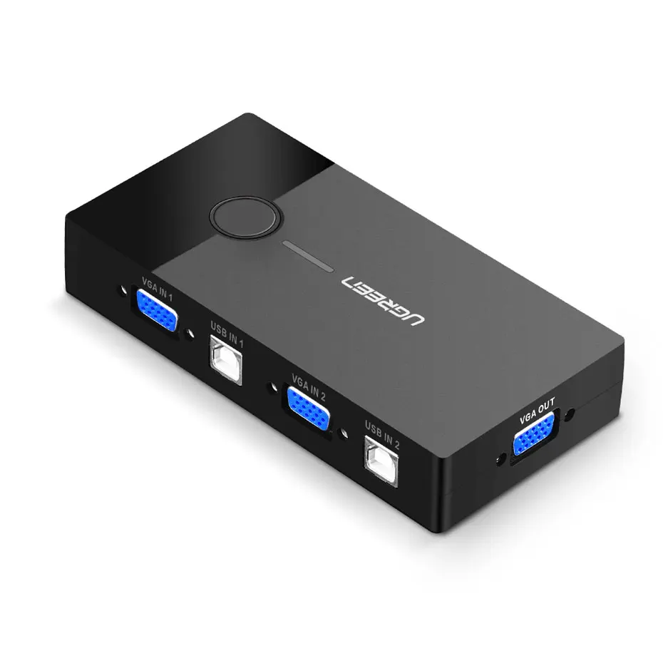 Ugreen HDMI KVM переключатель 2 Порты и разъёмы 4K переключатель USB KVM коммутатор VGA PLC сплиттер для совместного использования принтера клавиатура Мышь KVM переключатель HDMI CGA