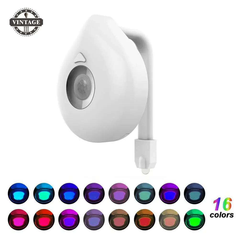 

16 Colors Motion Sensor Toilet Light Battery For Any Toilet Bathroom Night Light Operated Backlight For Toilet Bowl Fit