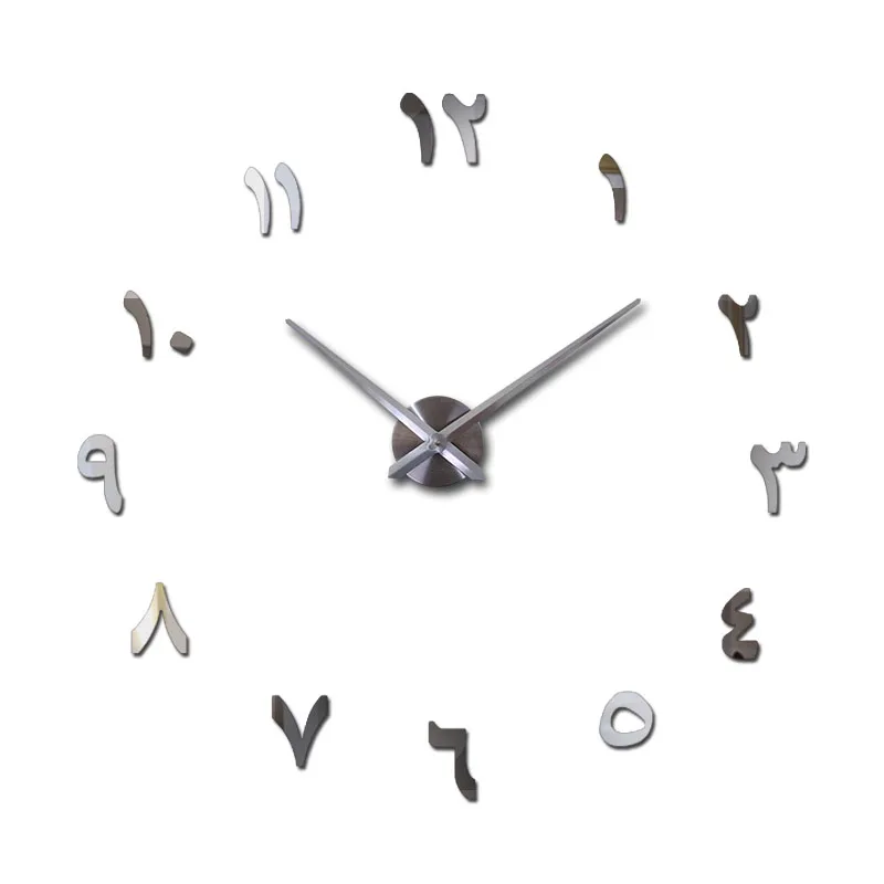2014 новые модные часы настенные Horloge 3d Diy акриловые зеркальные наклейки украшение