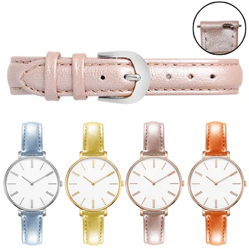 

Wholesale price genuine leather girl's watchband Female student color leather leather bracelet quick release 14mm 16mm 18mm 20mm