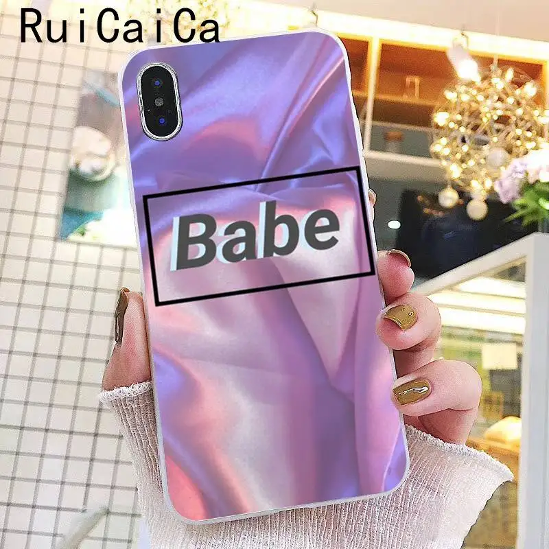 Ruicaica Babe babygirl honey line Text art роскошный уникальный дизайн чехол для телефона для iPhone 8 7 6 6S Plus 5 5S SE XR X XS MAX 10 чехол