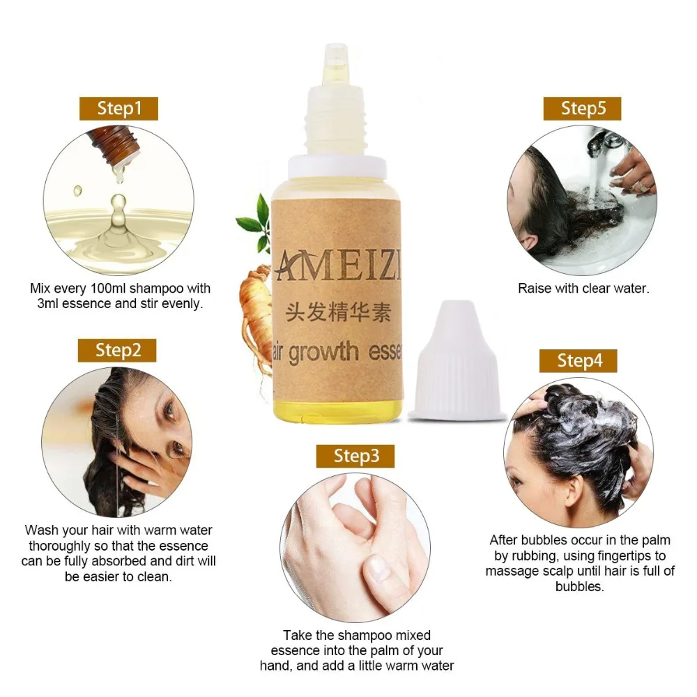 Ameizi масло для роста волос эссенция эфирные масла для волос против выпадения волос способствует росту волос чистая натуральная растительная формула 20 мл