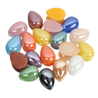 Разноцветные керамические половинные бусины 4x7 мм в форме капли воды, размеры Mtulti, поделки своими руками, жемчуг с плоской задней стороной, камни и кристаллы, аксессуары для ювелирных изделий - Цвет: Mix color