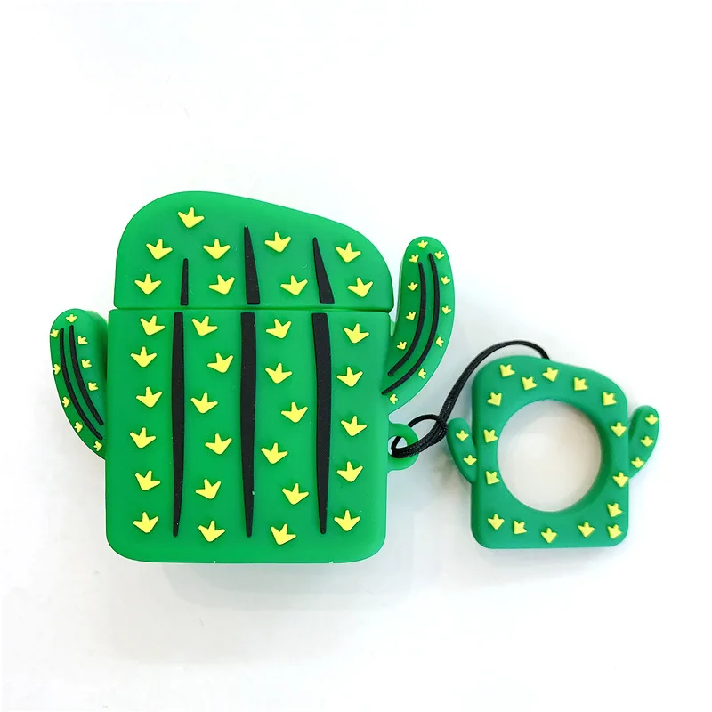 Case For Airpods Apple Plug Cartoon Plant Wireless Charging Cover Accessories Ear Pods Case With Carabiner Ear Hooks Key Ring (5)