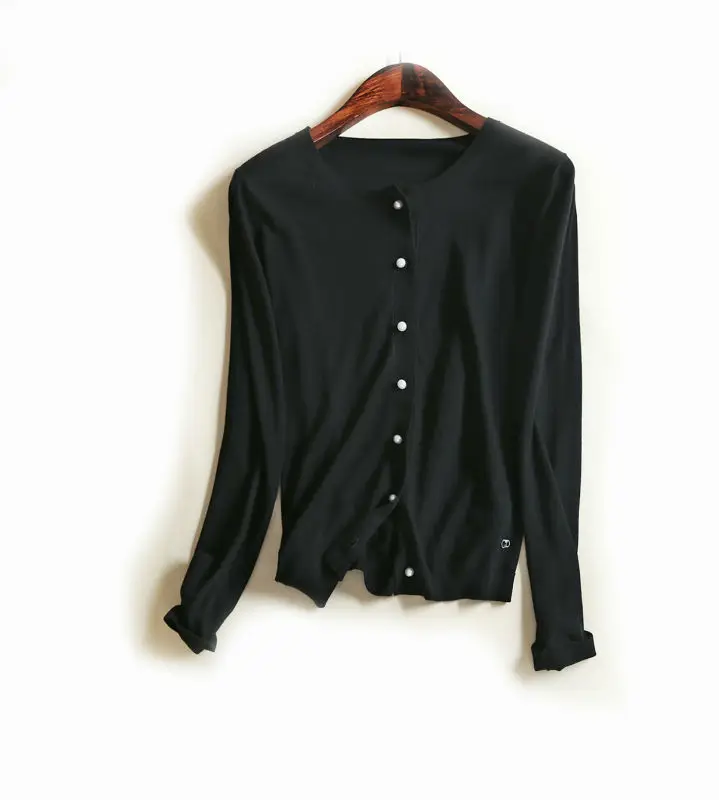 Women Solid Cardigans long sleeve basic sweater 15