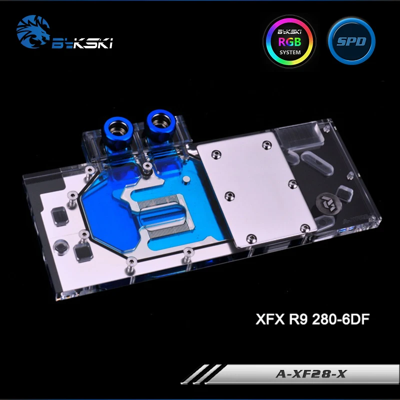 

Bykski A-XF28-X, Full Cover Graphics Card Water Cooling Block RGB/RBW for XFX R9 280-6DF