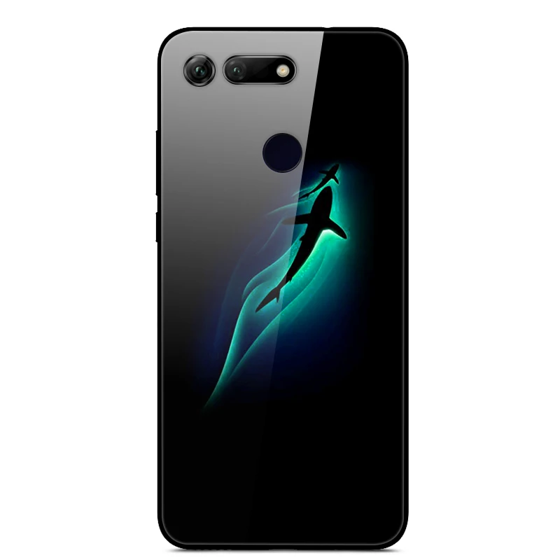 Закаленного стекла Чехол для huawei Honor View 20 Чехол жесткий пластик цветной чехол для huawei Honor V20 чехол-бампер для телефона Honor View20 чехол