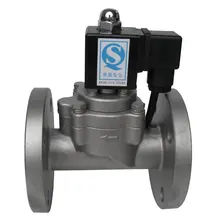 Нержавеющая сталь фланцевый нормально закрытый высокий электромагнитный нагнетательный клапан 2.5Mpa/25bar пилот поршневая структура