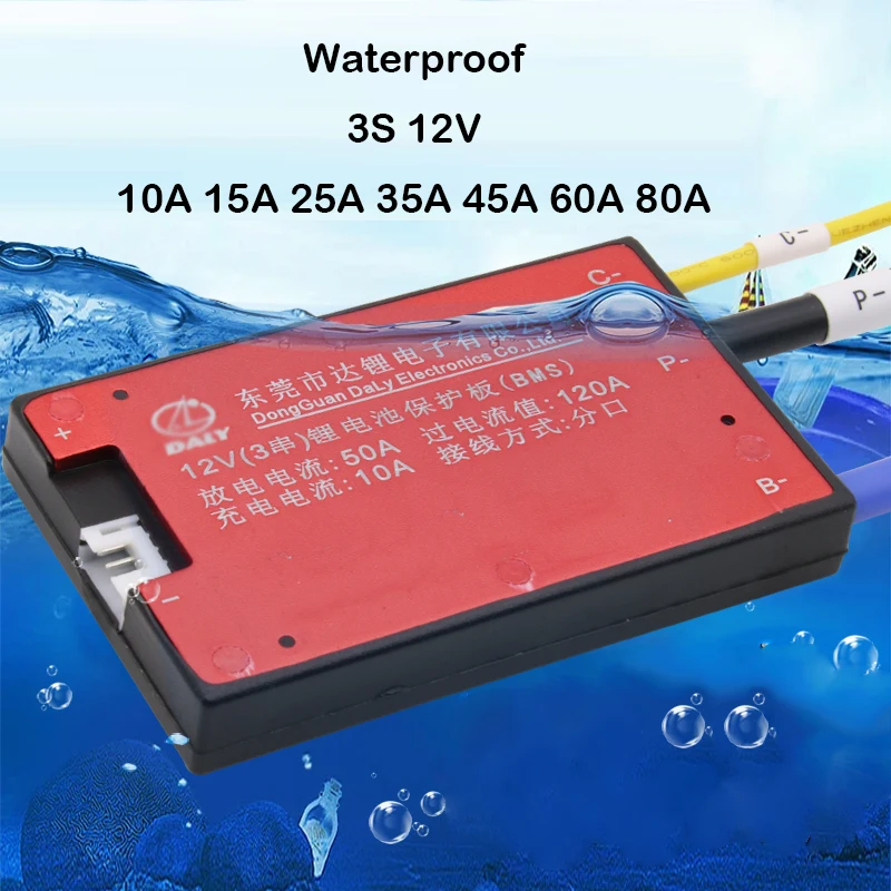 

3S 12V Lithium Battery Protection Board 10A 15A 25A 35A 45A 60A Li Li-ion Lipo Battery Balance Balancer Circuit 3 Series BMS