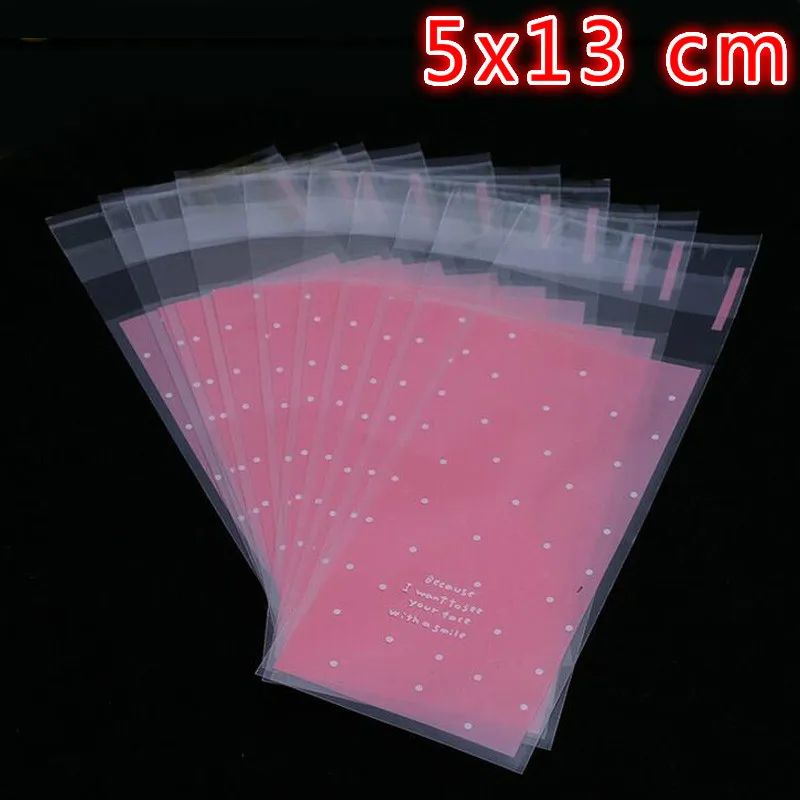 

100pcs / lot gift bags transparent self-adhesive sealer OPP plastic cellophane bags gifts bag and jewelry packaging