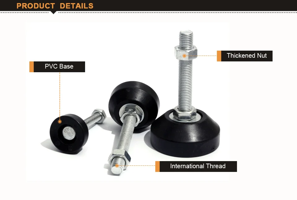 Резиновые ножки, базовая резьба M16/m20, регулируемые противоскользящие ножки, опоры, выравнивающие ноги, диаметр основания 80 мм