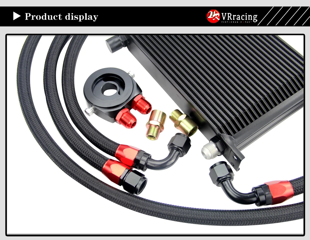 AN10 масляный радиатор комплект 25 рядов масляный радиатор+ переходник масляного фильтра+ оплеткой из нержавеющей стали с PQY наклейки и коробка