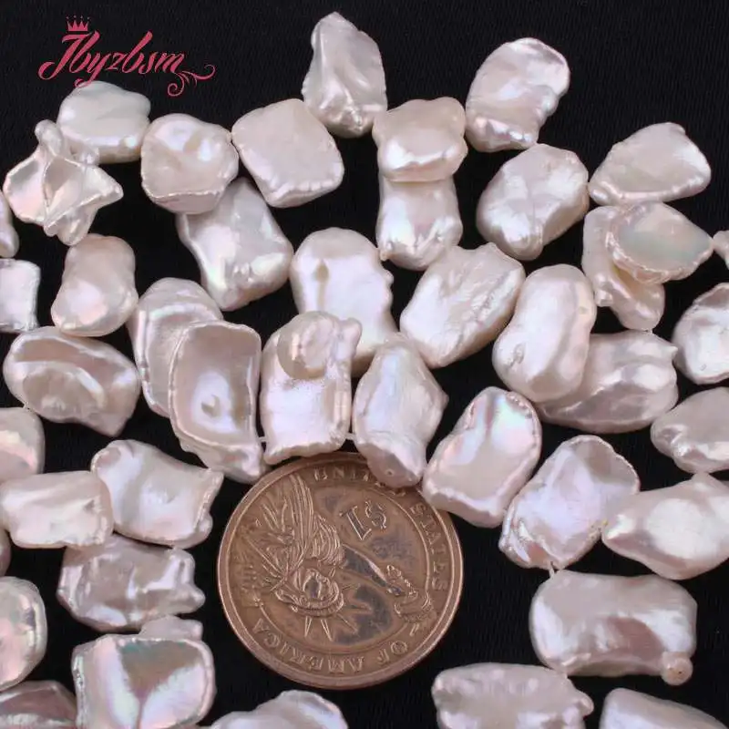 

7x11-10x16mm TOP Drill Freeform White Freshwater Pearl Natural Stone Beads For DIY Necklace Jewelry Making 15" Free Shipping