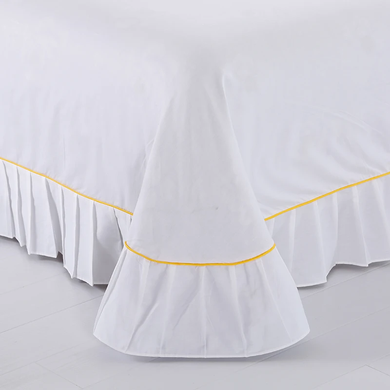 Hight-Quality-100%-Cotton-Flat-Sheet-with-Ruffle-Full-Queen-King-Size-White-Bed-Sheets-for-Adult-Solid-Color-Double-Bed-Linen-1