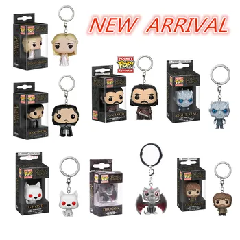 

Funko Pop Game of Thrones Theme Keychain Pocket Pop Action Figure Toys Tyrion Night King Ghost Keyring Vinyl Doll Key Chain Gift