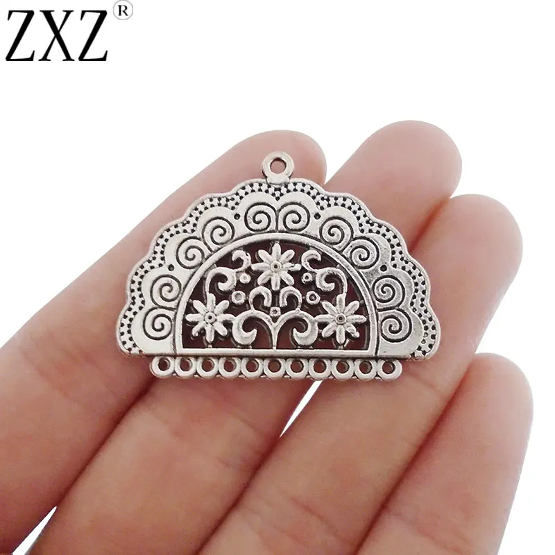 

ZXZ 10pcs Antique Silver Tone Chandelier Connector Charms Pendants for Earring Jewelry Making Findings 39x29mm