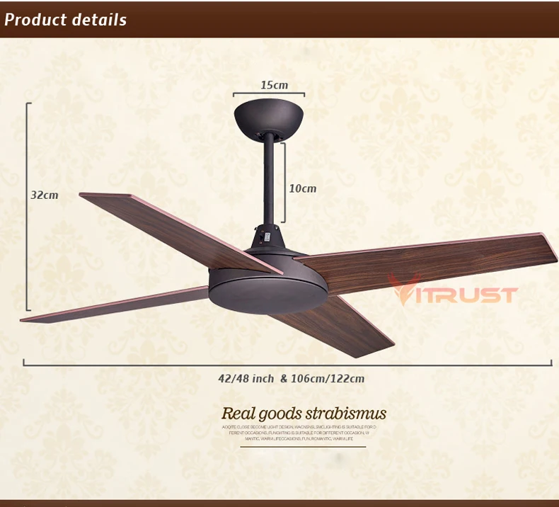 42 48 Inch European Vintage Ceiling Fans Wood 48 Inch European Vintage Ceiling Fans