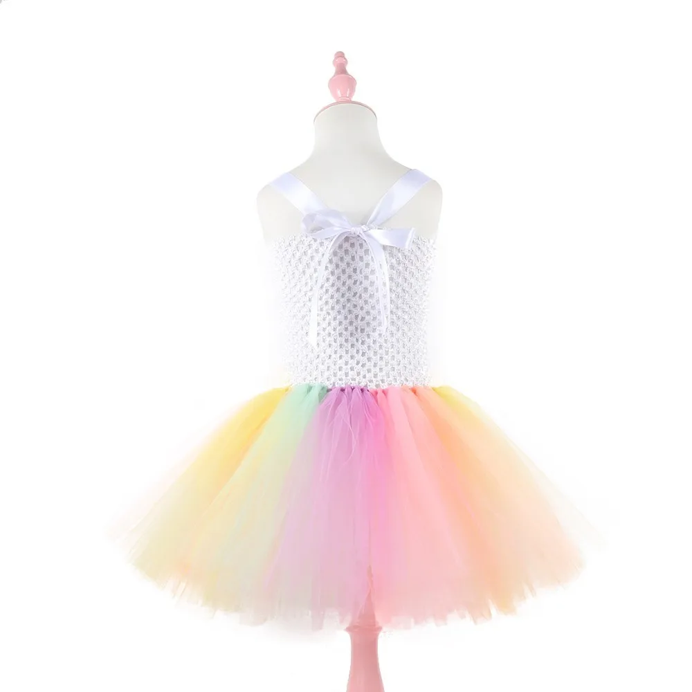 Moeble/Коллекция года, праздничное платье принцессы для девочек костюмы на день рождения для маленьких детей от 2 до 11 лет бальное платье-пачка с радужным единорогом для девочек