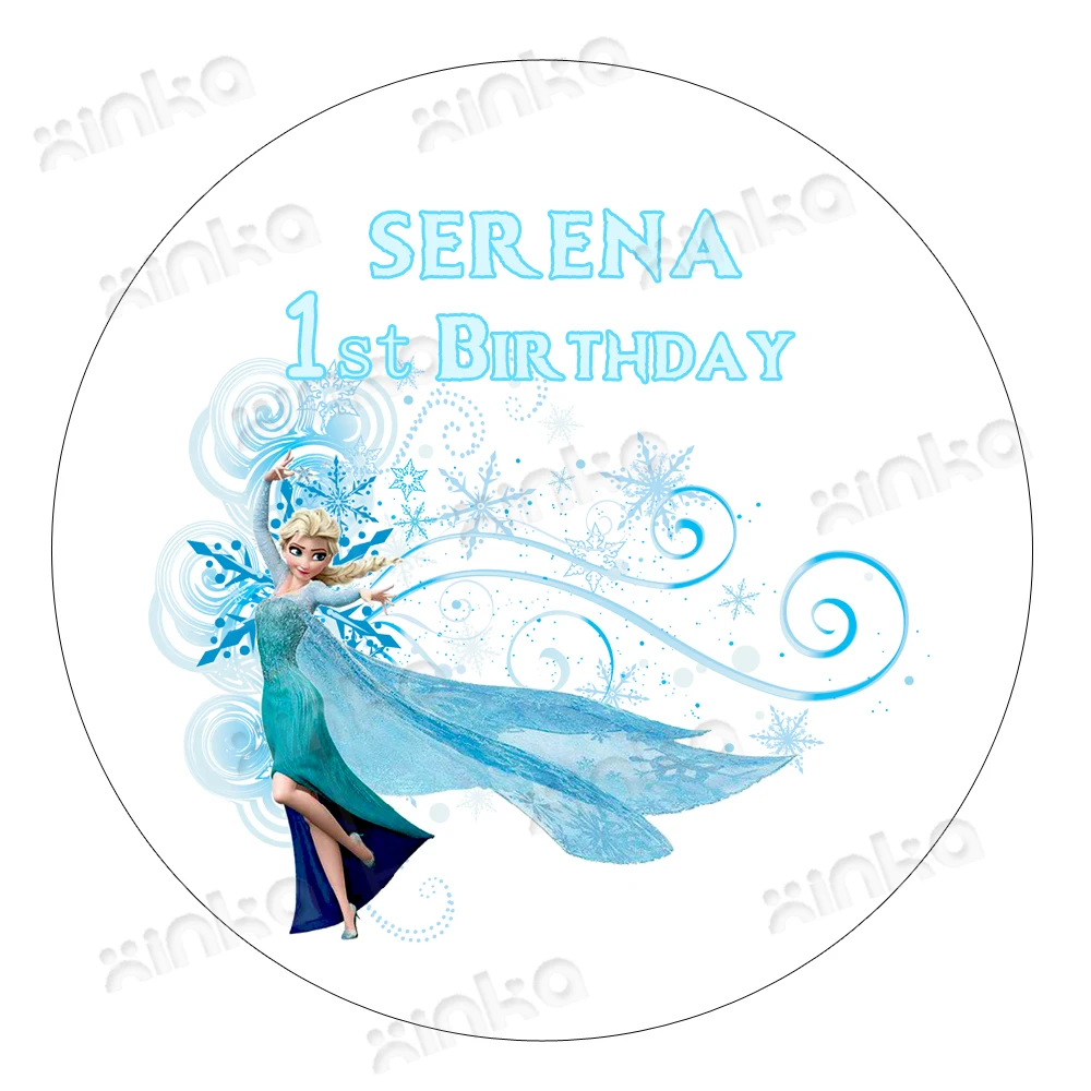 100pcs Frozen Birthday labels, Personalized text, Happy Birthday Labels, Frozen Party Decoration,frozen birthday party favors