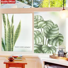 Тропических растений узор электростатического пленка «замороженное стекло» гостиная спальня детская комната ванная детский сад двери непрозрачные плёнки