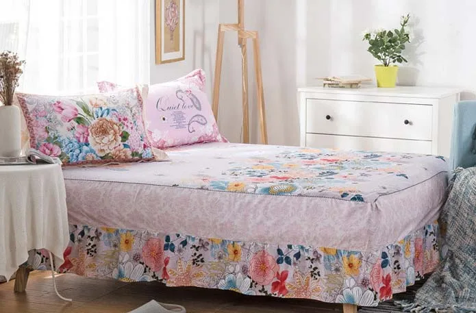 Свежие цветы на двуспальную кровать наматрасник близнец полный queen King size хлопок постельное покрывало текстильные постельные принадлежности для дома 200X220 см - Цвет: 041