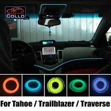 Новейшие DIY EL Провода Для Chevrolet Tahoe Hybrid/Trailblazer/траверс/Украшение Автомобиля Холодный Свет Лампы Атмосфера/9 М A набор