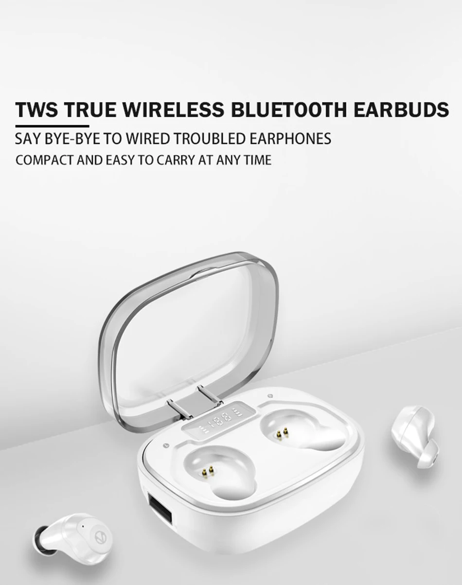 OUKK TWS IPX7 водонепроницаемые беспроводные наушники Bluetooth 5,0 стерео музыкальные наушники спортивные наушники 1600 мАч зарядный чехол