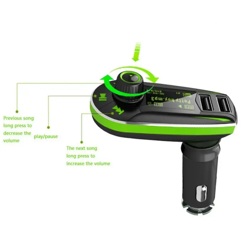 Автомобильный Стайлинг автомобиля аксессуары Беспроводной Bluetooth MP3 плеер FM передатчик SD TF двойное зарядное устройство USB с одним чипом для универсальных машин, набор, опт
