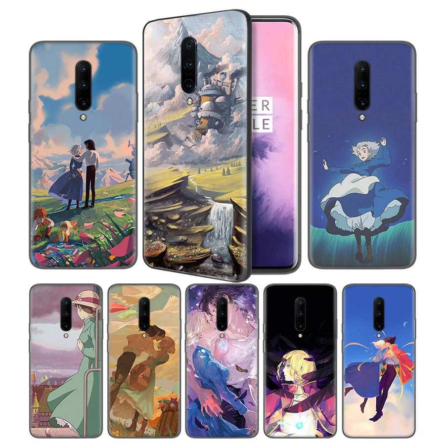 

Howl's Howls Moving Castle Soft Black Silicone Case Cover for OnePlus 6 6T 7 Pro 5G Ultra-thin TPU Phone Back Protective
