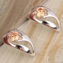 Отличительные привлекательные серьги-гвоздики из морганита шампанга, 925 пробы, серебряные ювелирные изделия, серьги-гвоздики, S5107