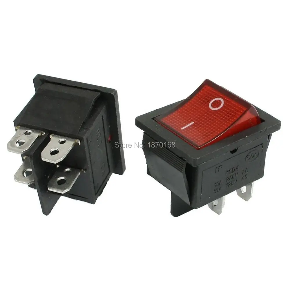 2 Pcs Kcd4 Dpst On Off 4 Pin Terminal Rocker Ship Type Switch 15a 20a Ac 250 V 125 V On Off Perahu Aliexpress