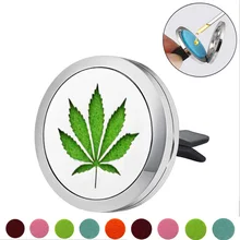 Автомобильный освежитель воздуха в форме листа из нержавеющей стали, Ароматический диффузор эфирного масла, медальон, отправка в случайном порядке, 1 шт., масляные подушечки в подарок