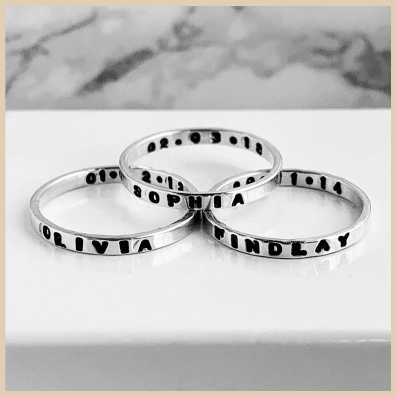 СГ персонализированное кольцо из стерлингового серебра 925 пробы для женщин, кольцо для подружки невесты, подарки для мамы, новинка
