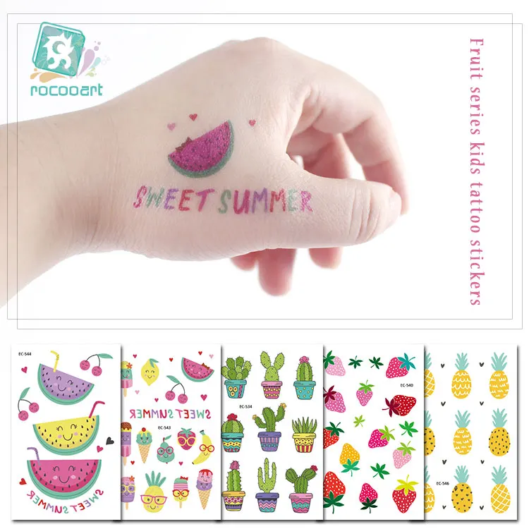 Rocooart الكرتون الفاكهة الوشم للطفل لطيف وهمية Taty الأطفال Tatouage Temporaire الجسم الفن للماء المؤقتة الوشم ملصق. Rocooart الكرتون الفاكهة الوشم للطفل لطيف وهمية Taty الأطفال Tatouage Temporaire الجسم الفن للماء المؤقتة الوشم ملصق.