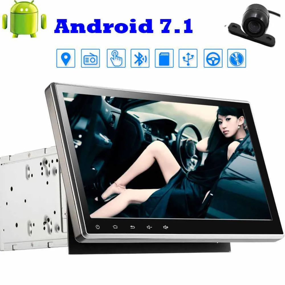 

Car Stereo with GPS Navigation Double Din Auto Radio Audio Support Bluetooth/Steering wheel control/Mirror link Android 7.1 Car