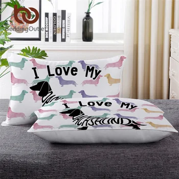 

BeddingOutlet Dachshund Body Pillow Cartoon Bedding Watercolor Dog Down Alternative Pillow Animal Colorful Home Decor 1pc 50x75