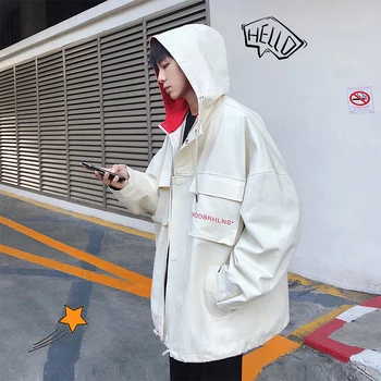 

Spring Tooling Korean Version Loose Casual Winter Large Jacket Warm Clothing Fashion Streetwear Multi-pocket Men Clothes Autumn