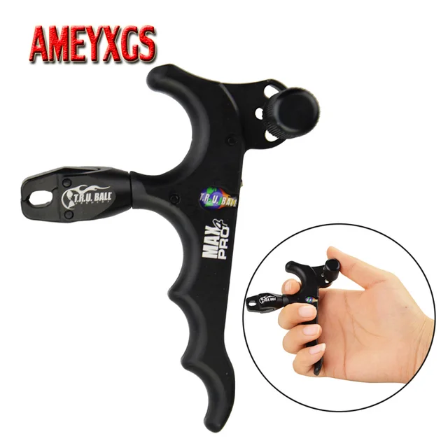  US $110.66 Archery Finger Release Aids Degree Rotary Caliper Grip Thumb Release Right Hand Compound 
